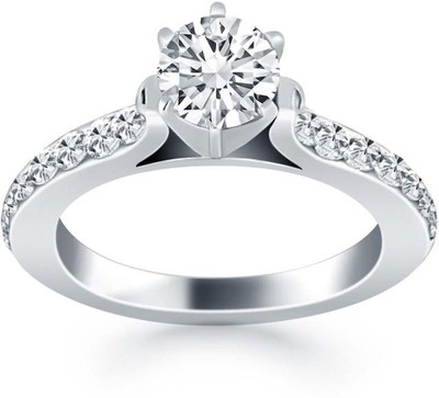 

Kiara Jewellery Sterling Silver Swarovski Zirconia Rhodium Plated Ring, White