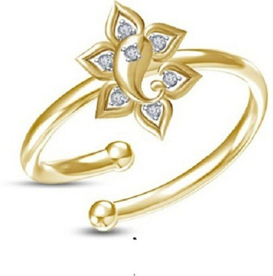 

Vorra Fashion Decorative Lord Ganesha Sterling Silver Cubic Zirconia Gold-plated Plated Ring, Yellow