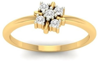 

Jewels5 Adela 18kt Diamond Yellow Gold ring(Rhodium Plated)
