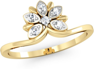 

Kataria Jewellers The Geraldene American Diamond 92.5 BIS Hallmarked Silver Ring, Yellow