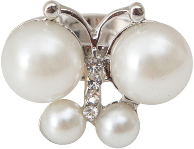

Taj Pearl Designer Alloy Ring, Silver