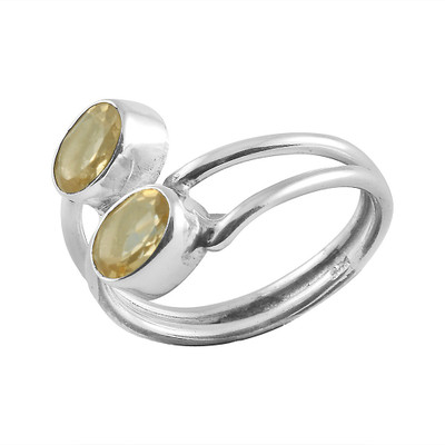 

Zivah Adjustable band Yellow Stone Sterling Silver Citrine Ring
