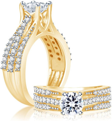 

Sukkhi Fancy Alloy Cubic Zirconia Gold-plated, Rhodium Plated Ring, Gold;white
