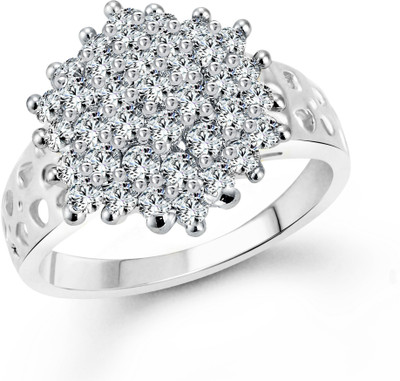 

Vighnaharta White Awesome Flora Alloy Cubic Zirconia Gold-plated Plated Ring, Silver;white