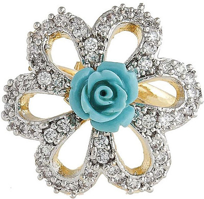 57% OFF on CRUNCHY FASHION Blue Rose AD Stone Brass Ring 57% OFF on CRUNCHY FASHION Blue Rose AD Stone Brass Ring