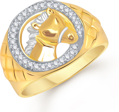 88% OFF on VK Jewels Superb Horse Shaped for Men and Boys Alloy Cubic Zirconia Gold Plated Ring