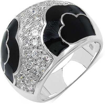 Johareez Sterling Silver Cubic Zirconia Sterling Silver Plated Ring