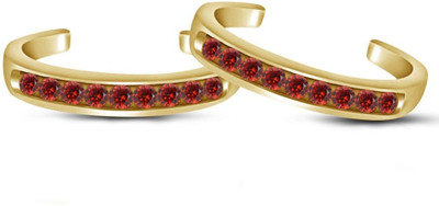 49% OFF on Kirati Sterling Silver Garnet Yellow Gold Plated Toe Ring Set