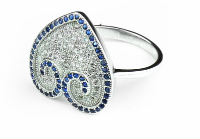 Swank Silver Elegant Exclusive Sterling Silver Ring, Multicolor