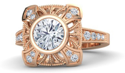

Anopchand Tilokchand Jewellers Silver Cubic Zirconia Gold-plated Plated Ring, Pink
