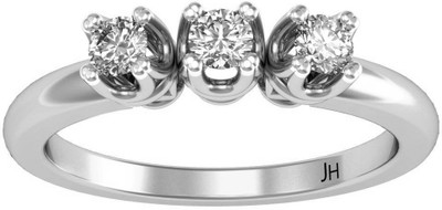 JewelHub & Certified Designer Silver Diamond Rhodium Plated Ring, White