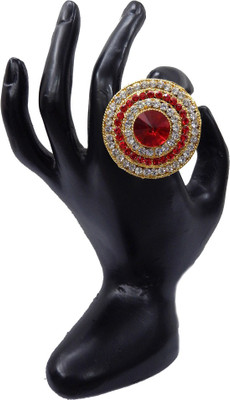 Shree Bhawani Art Jewellery Zinc Ring, Red