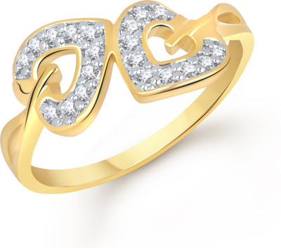 VK Jewels Innocent Love Heart Shaped for Women and Girls Alloy Cubic Zirconia Gold Plated Ring