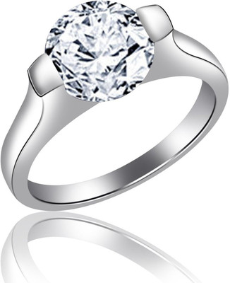 

Anopchand Tilokchand Jewellers Silver Cubic Zirconia Gold-plated Plated Ring, Platinum