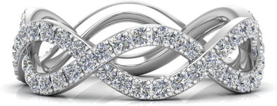 ICR Jewels Sterling Silver Cubic Zirconia Sterling Silver Plated Ring, White
