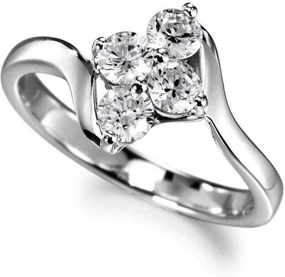 

Facetzinspire Silver Sterling Silver Plated Ring, Platinum