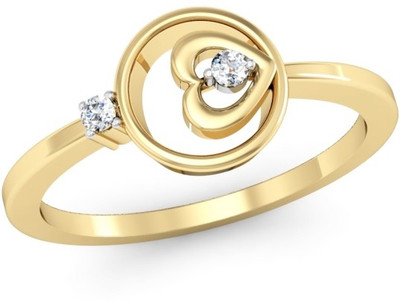 

Kataria Jewellers American Diamonds Hearts Valentines 92.5 BIS Hallmarked Silver Ring, Yellow