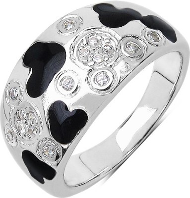 Johareez Sterling Silver Cubic Zirconia Sterling Silver Plated Ring