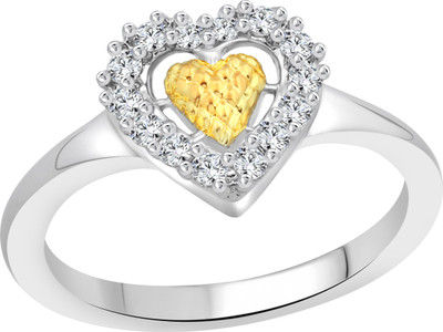 

Vighnaharta Inrich Heart Alloy Cubic Zirconia 18K White Gold Plated Ring, Silver