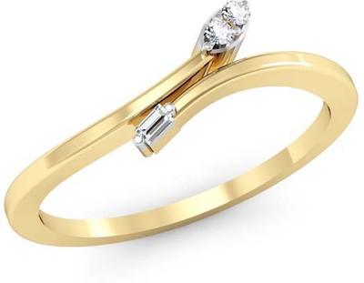 

Kataria Jewellers The Ynez American Diamond 92.5 BIS Hallmarked Silver Ring, Yellow