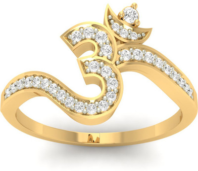 

Jewels5 Aja 18kt Diamond Yellow Gold ring(Rhodium Plated)