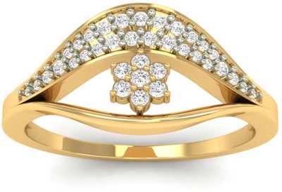 

Jewels5 Amoha 14kt Diamond Yellow Gold ring(Rhodium Plated)