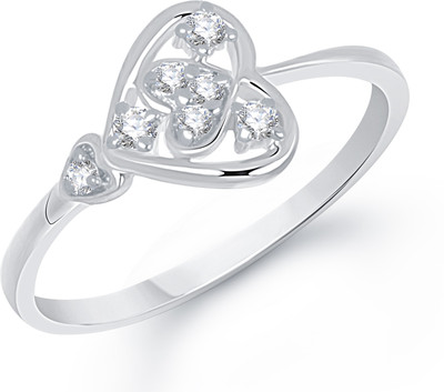 VK Jewels Ultimate Love Heart Shaped for Women and Girls Alloy Cubic Zirconia Gold Plated Ring