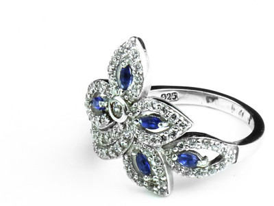 Swank Silver Elegant Exclusive Sterling Silver Ring, Multicolor