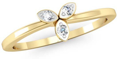

Kataria Jewellers The Villetta American Diamond 92.5 BIS Hallmarked Silver Ring, Yellow