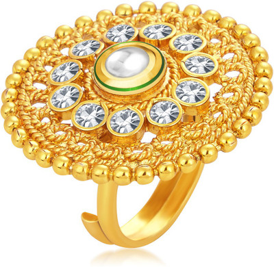 

Sukkhi Ethnic Designer Traditional Cocktail Gold Plated Kundan Alloy Gold-plated Plated Ring