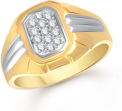 Meenaz Alloy Cubic Zirconia Ring, Gold
