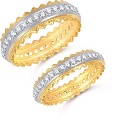 VK Jewels Proposal Wedding Couple Rings for lovers Set Shaped for Women and Girls Alloy Cubic Zirconia Gold Plated Ring Set VK Jewels Proposal Wedding Couple Rings for lovers Set Shaped for Women and Girls Alloy Cubic Zirconia Gold Plated Ring Set