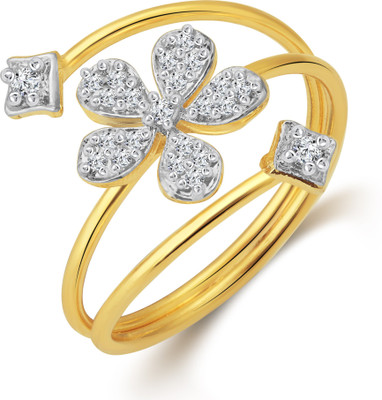

Vighnaharta Spring Flower Alloy Cubic Zirconia Gold-plated Plated Ring