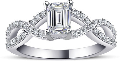 

Anopchand Tilokchand Jewellers Silver Cubic Zirconia Gold-plated Plated Ring, White