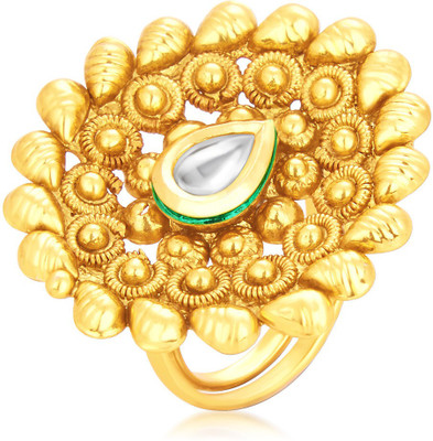 

Sukkhi Ravishing Designer Traditional Cocktail Gold Plated Kundan Alloy Gold-plated Plated Ring