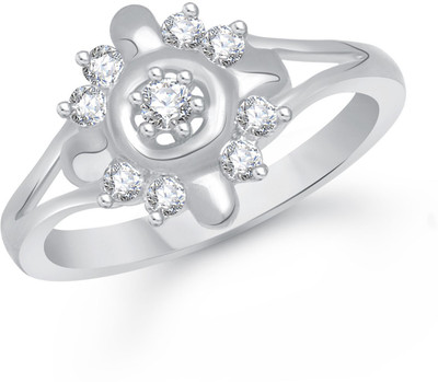 

Meenaz Forever Shape Rhodium Alloy Cubic Zirconia Ring, White