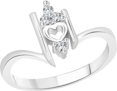 VIGHNAHARTA White Crown Heart Alloy Cubic Zirconia Gold Plated Ring