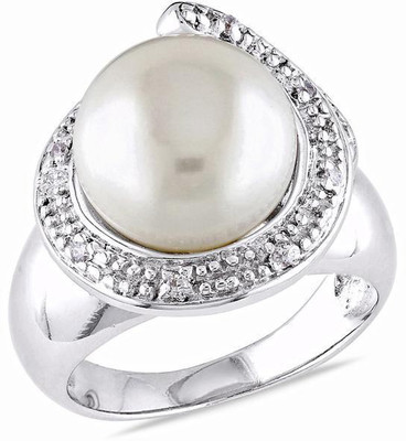 

Kiara Jewellery Purva Sterling Silver Swarovski Zirconia Gold-plated Plated Ring