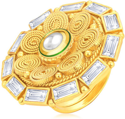 

Sukkhi Marquise Jalebi Gold Plated American Diamond Alloy Gold-plated Plated Ring