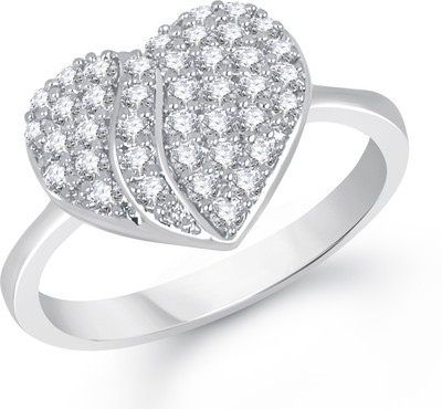 VK Jewels Delight Heart Shaped for Women and Girls Alloy Cubic Zirconia Gold Plated Ring