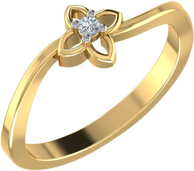 

Kataria Jewellers The Karoly American Diamond 92.5 BIS Hallmarked Silver Ring, Yellow