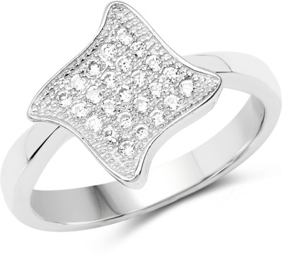 Johareez White Cubic Zirconia .925 Sterling Silver Ring Sterling Silver Cubic Zirconia Rhodium Plated Ring