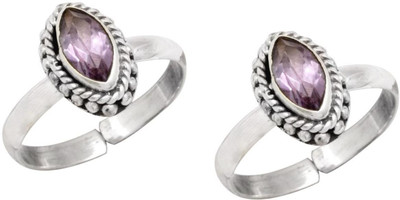 

YugshaJewels Elegant YJT-17 Sterling Silver Amethyst Toe Ring, Purple