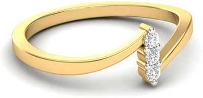 

Kataria Jewellers The Brucie American Diamond 92.5 BIS Hallmarked Silver Ring, Yellow
