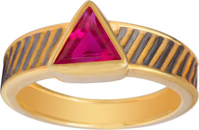 

WHP Jewellers 9ratna Gold Sterling Silver Ruby Gold-plated Plated Ring