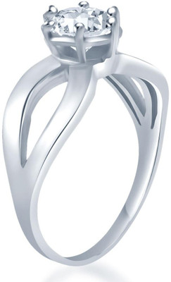 

Sukkhi Cubic Zirconia Stone Studded Solitaire Alloy Cubic Zirconia Rhodium Plated Ring, White