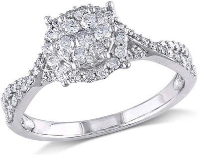 

Kiara Jewellery Sterling Silver Swarovski Zirconia Rhodium Plated Ring, White