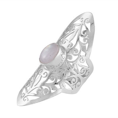 

Zivah White Semi Precious Gemstone Sterling Silver Moonstone Ring