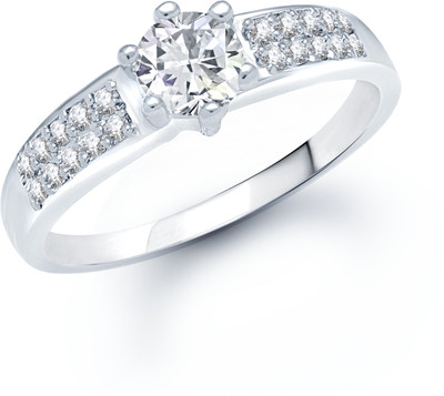 VK Jewels Well Design Rhodium Plated (CZ) Ring Shaped for Women and Girls Alloy Cubic Zirconia Rhodium Plated Ring