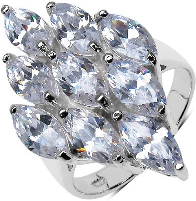 Johareez Sterling Silver Cubic Zirconia Sterling Silver Plated Ring